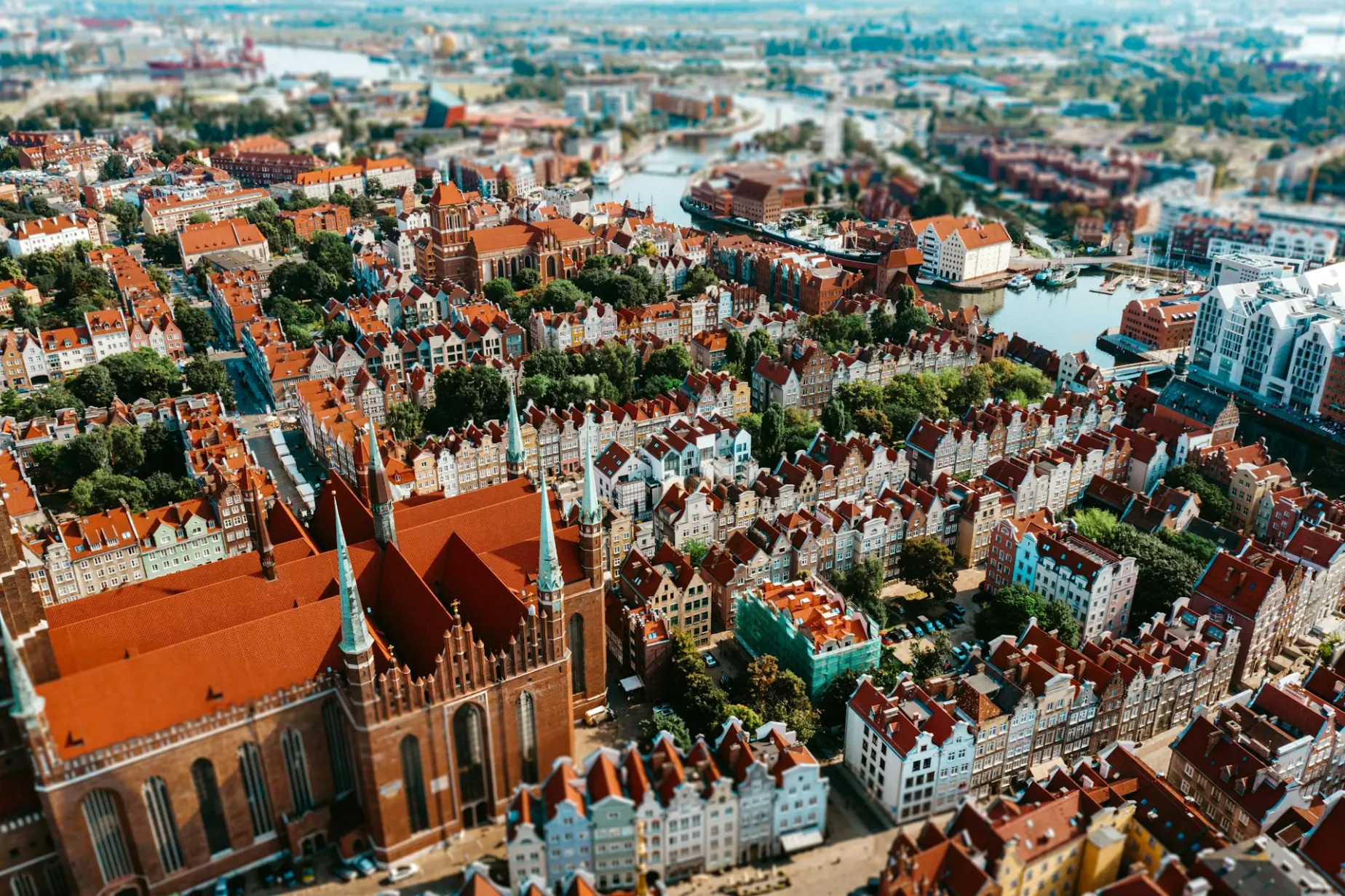 Aerial view of city buildings during daytime